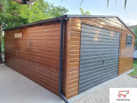 aranytölgy mobilgarázs antracit fahatású kapuval 550x600 cm